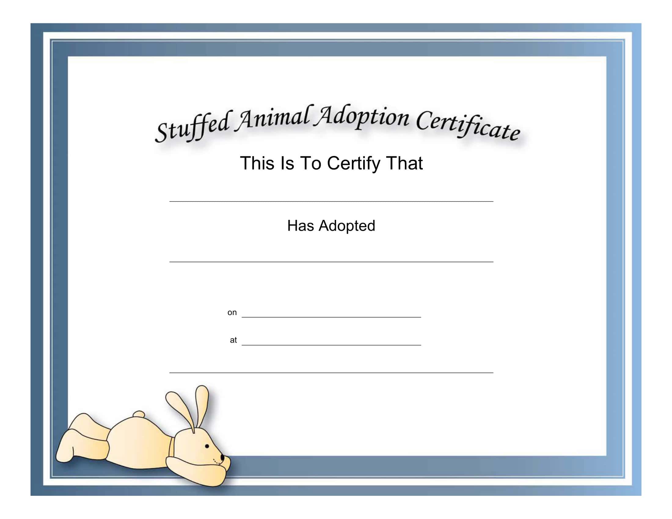 Fillable Adoption Certificate Fillable Adoption Certificate