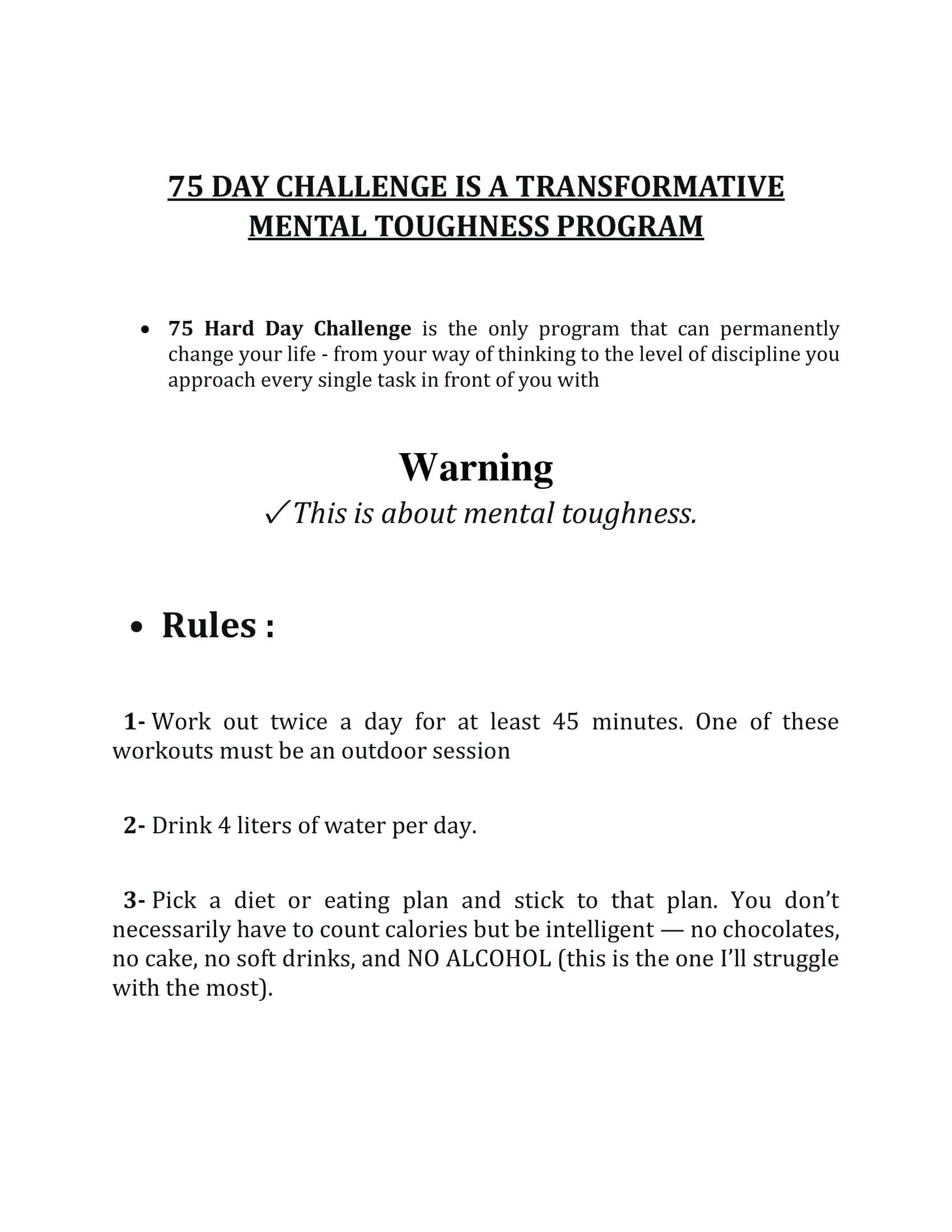 Free 75 Hard Challenge Template Free 75 Hard Challenge Template