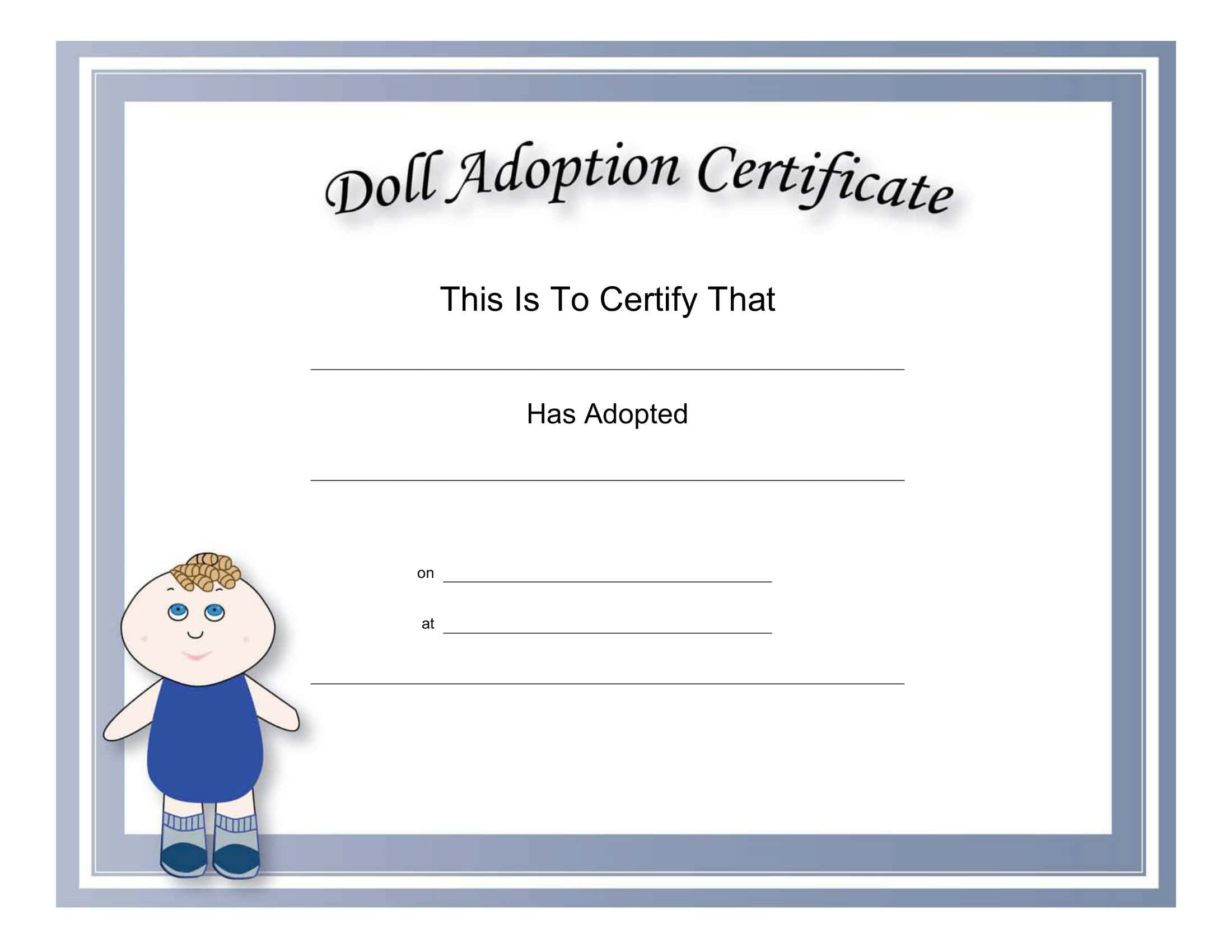 Free Adoption Certificate Template Free Adoption Certificate Template