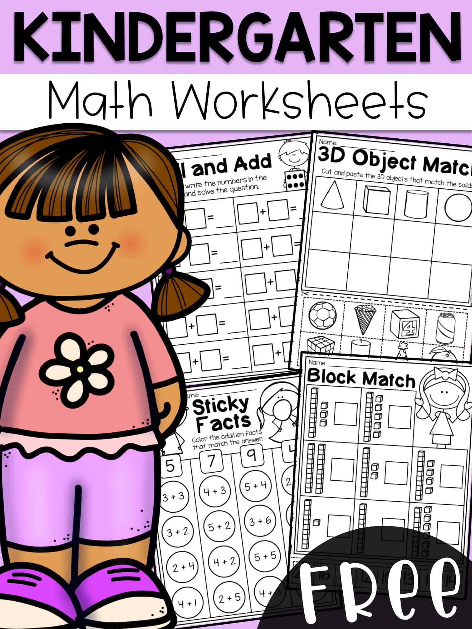 Free Printable Kindergarten Math Addition Worksheets [PDF]