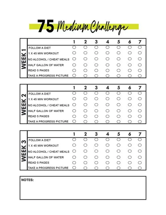 Free Printable 75 Hard Challenge Free Printable 75 Hard Challenge