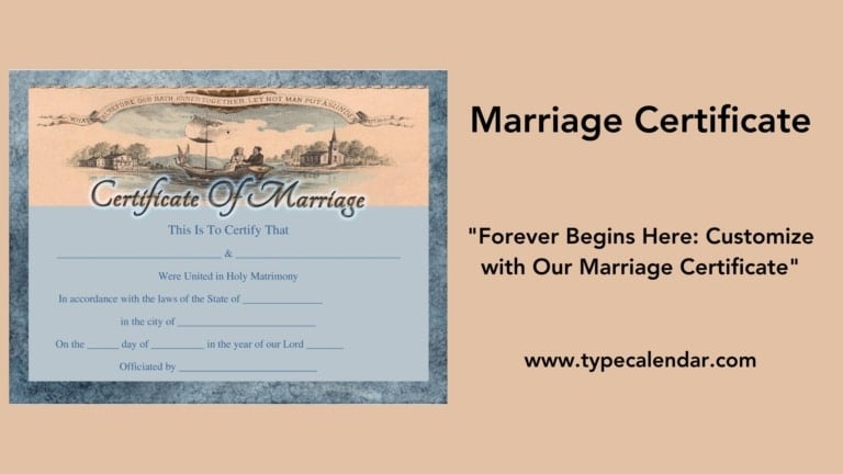 Free Printable Marriage Certificate Templates [Word, PDF] Editable
