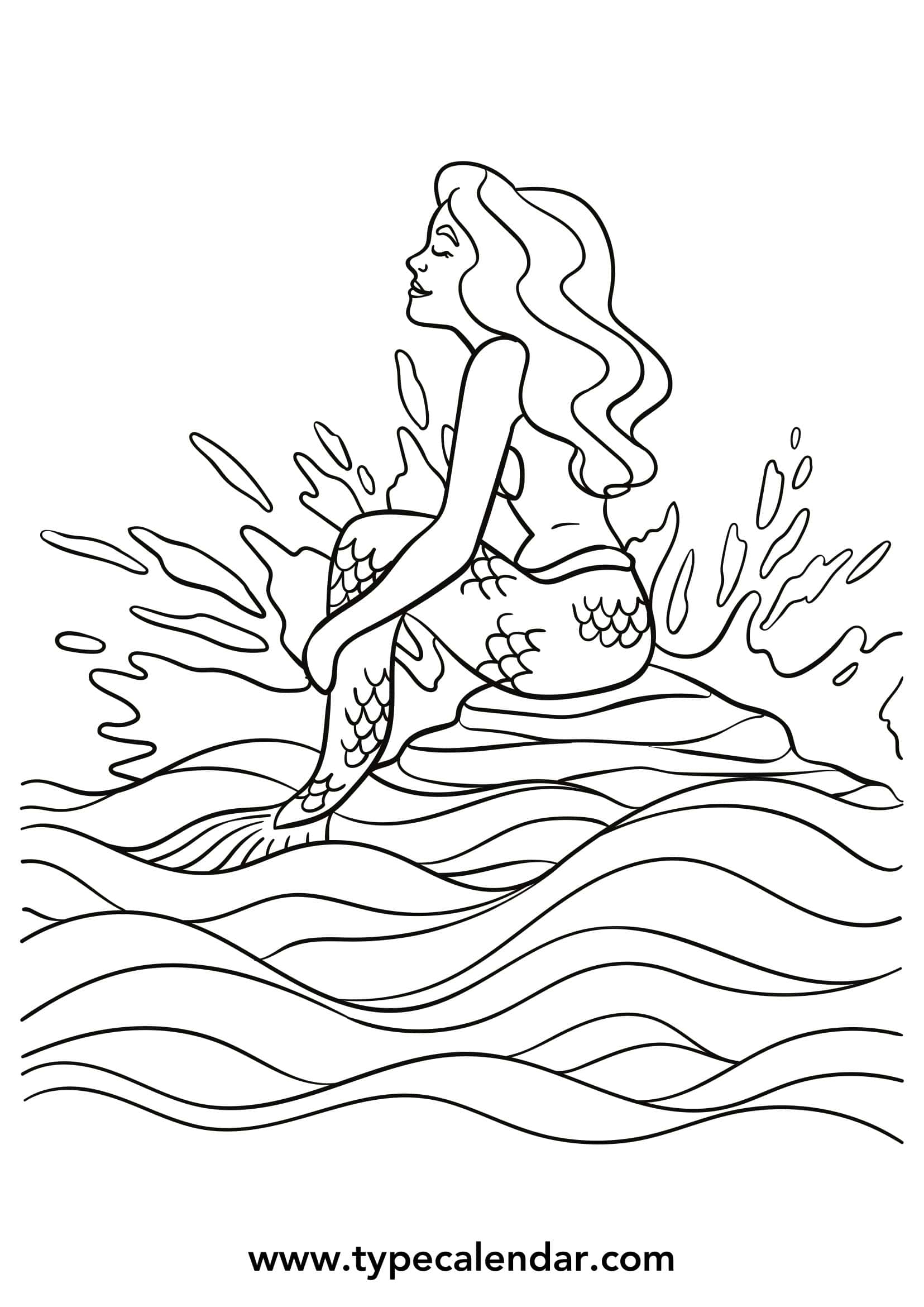 Mermaid Coloring Pages Word Template Mermaid Coloring Pages Word Template
