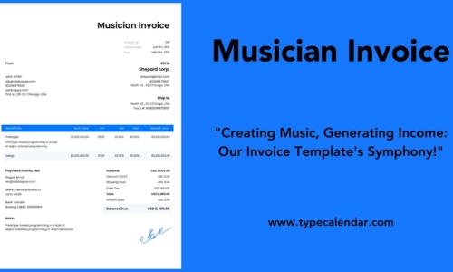 Free Printable Musician Invoice Templates [Excel, Word, PDF]