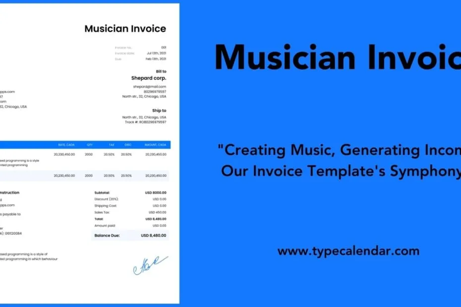 Musician Invoice