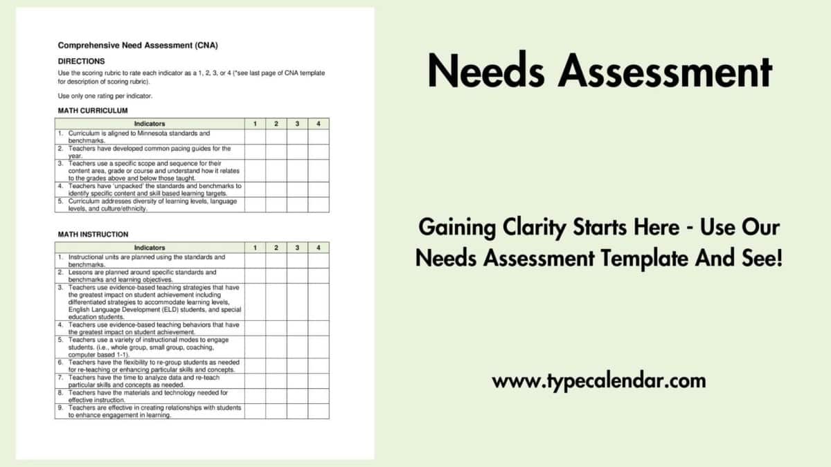 Free Printable Needs Assessment Templates [Excel, Word, PDF]