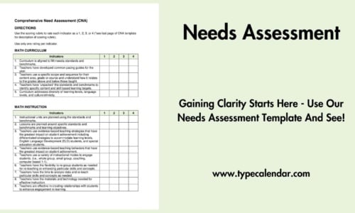 Free Printable Needs Assessment Templates [Excel, Word, PDF]