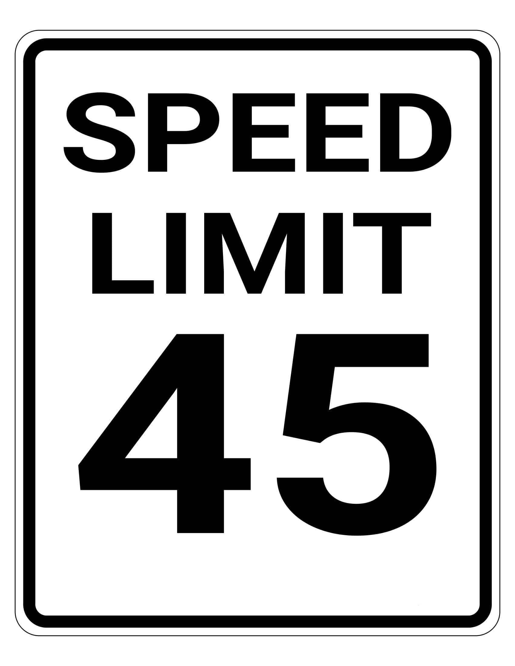 No-Cost Speed Limit Sign Template No-Cost Speed Limit Sign Template