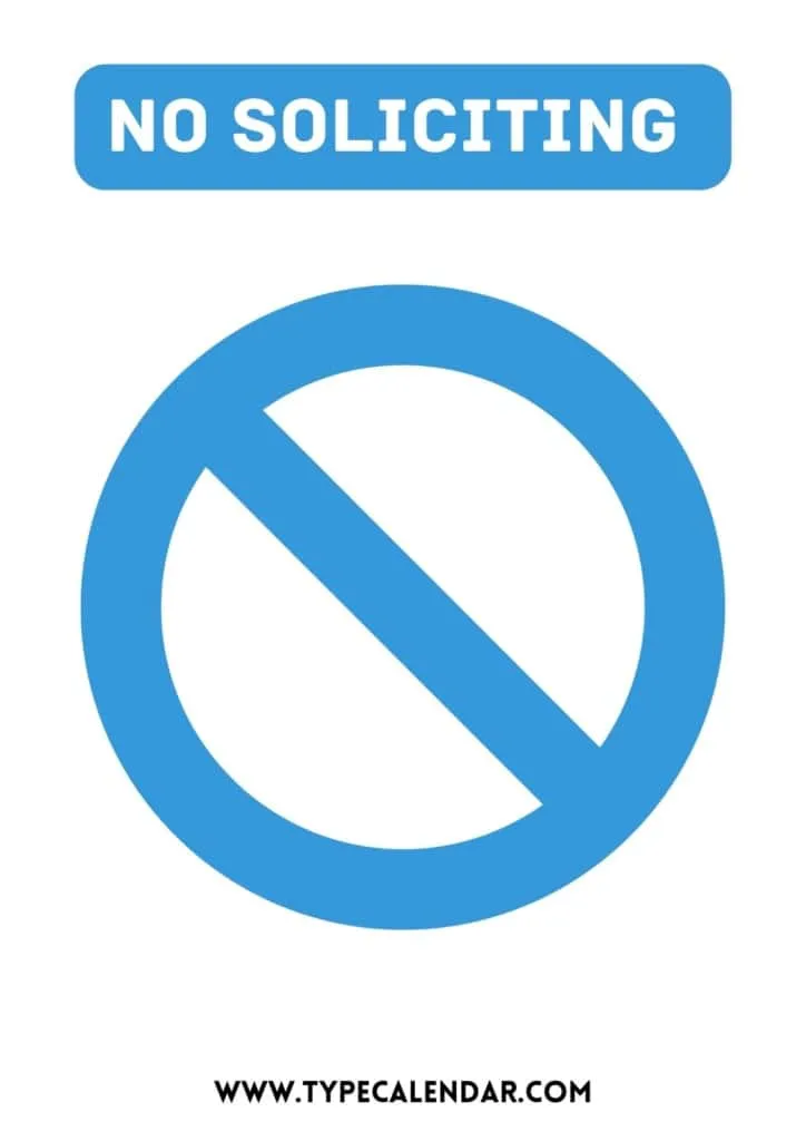 Free Printable No Soliciting Sign Templates [PDF, Word] For Home