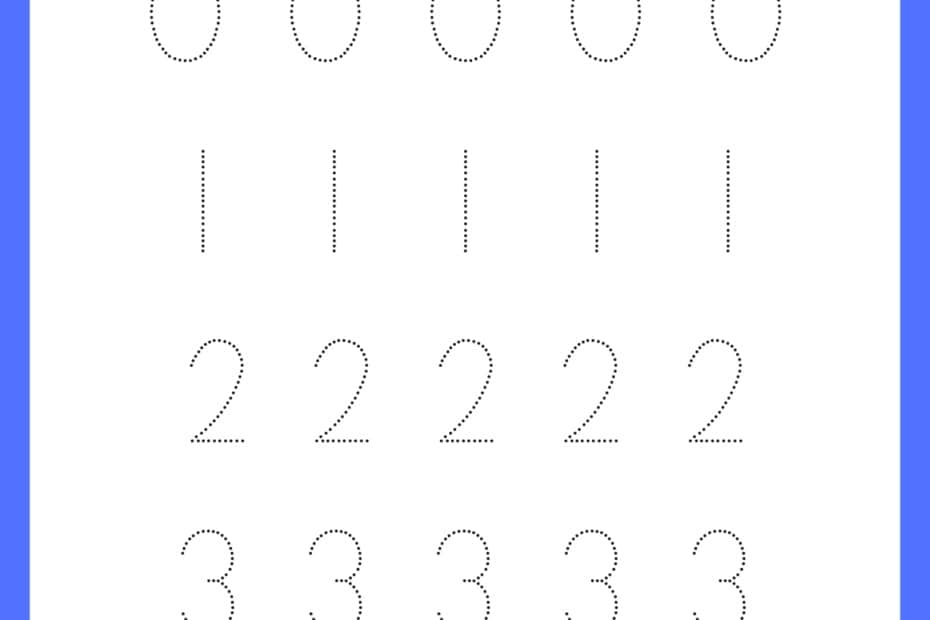 Number Tracing Worksheets