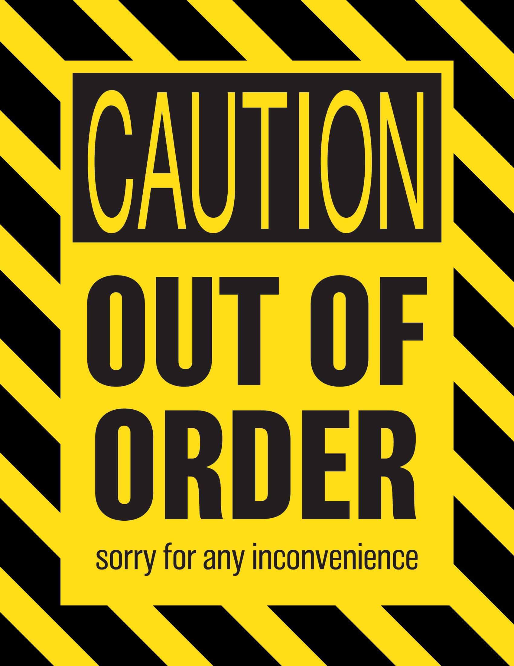 Free Printable Out Of Order Sign Templates PDF Word Restroom Free Printable Out Of Order Sign Templates PDF Word Restroom