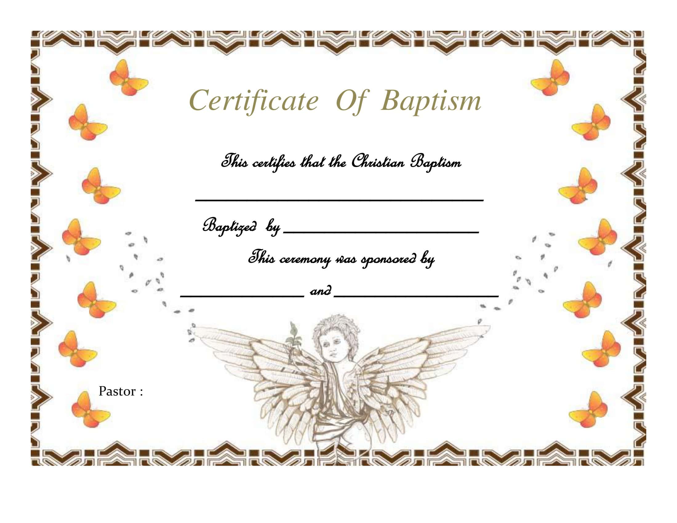 Printable Baptism Certificate Template Printable Free Templates