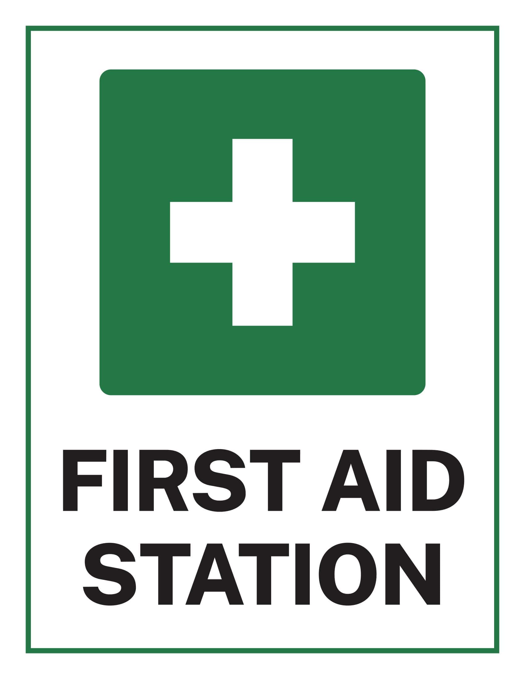 Free Printable First Aid Sign Templates Word PDF A4 Free Printable First Aid Sign Templates Word PDF A4