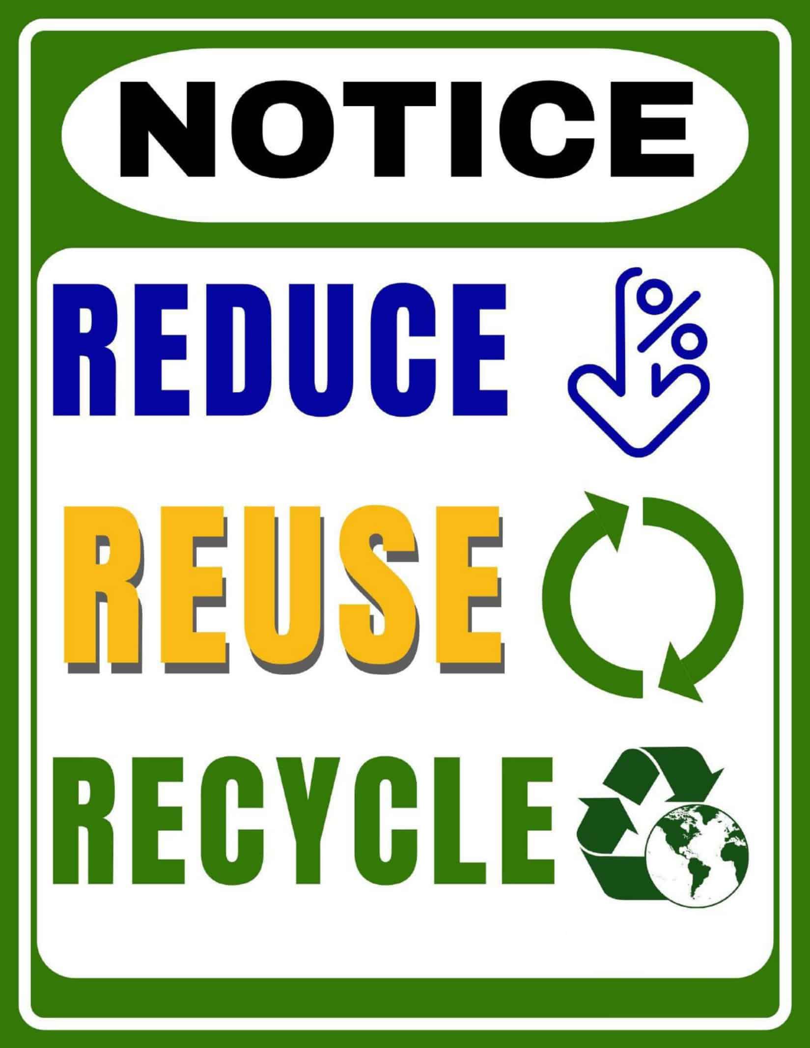 Free Printable Recycle Sign Templates [PDF] Trash Can