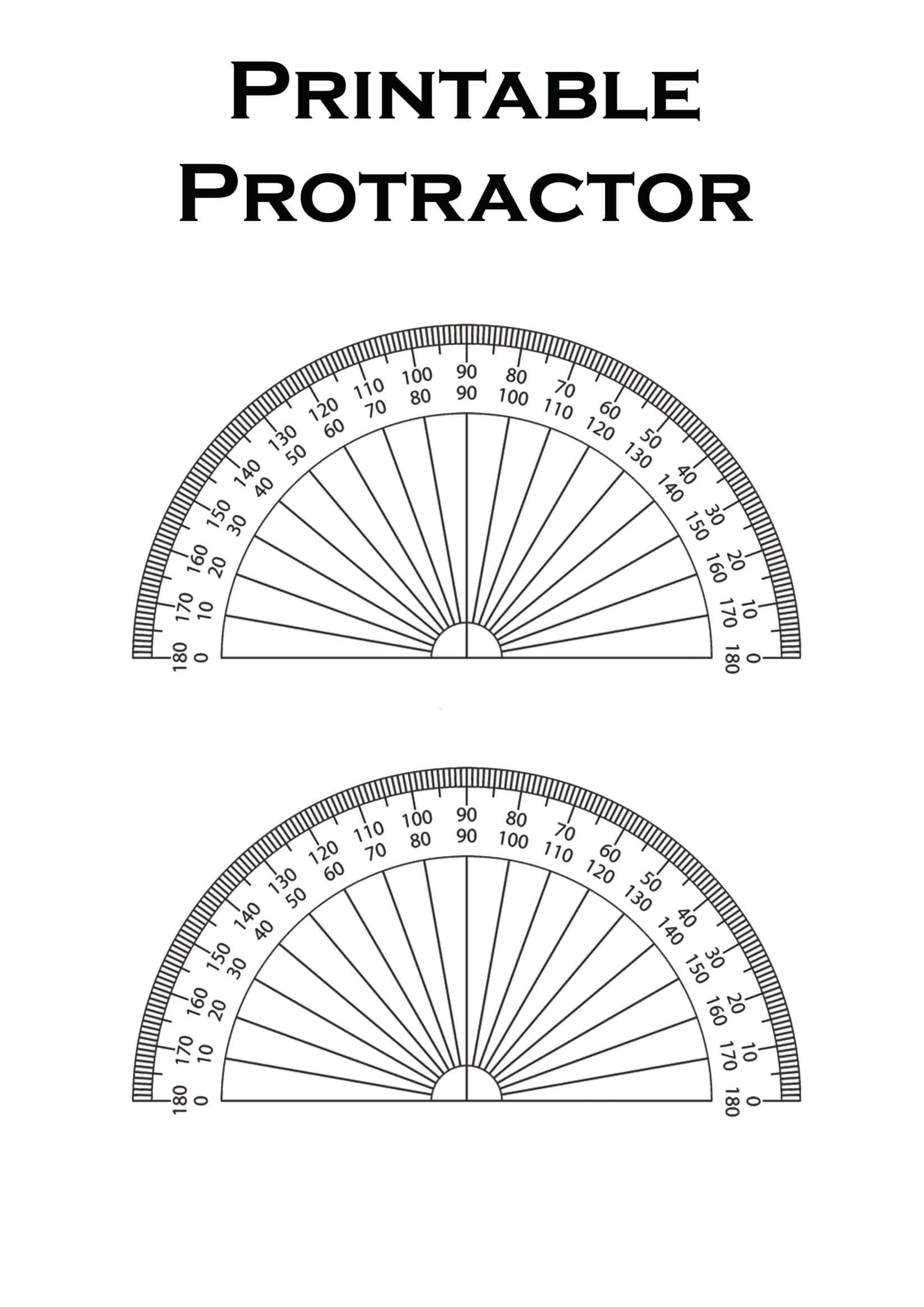 Printable Round Protractor Printable Round Protractor