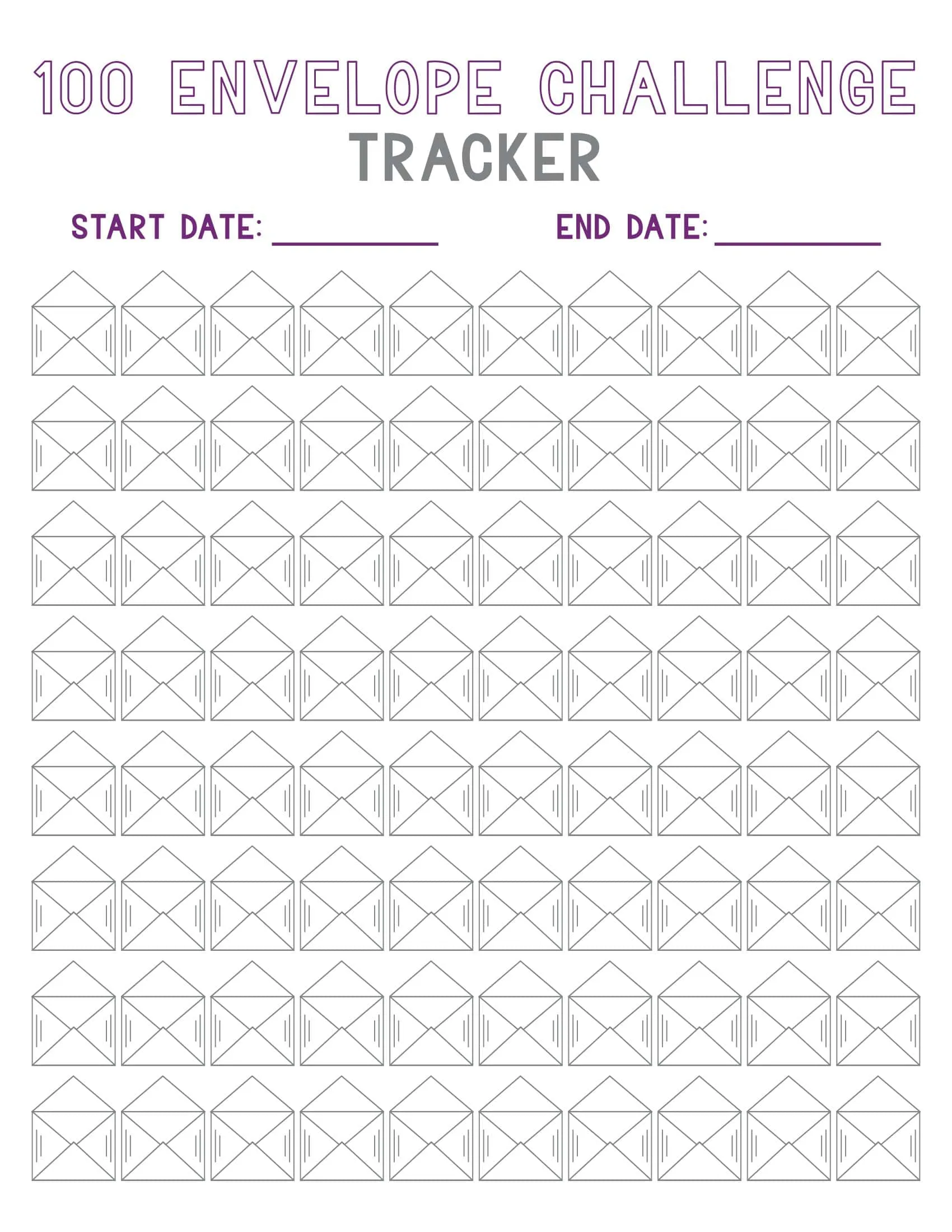 Sample 100 Envelope Challenge Sample 100 Envelope Challenge