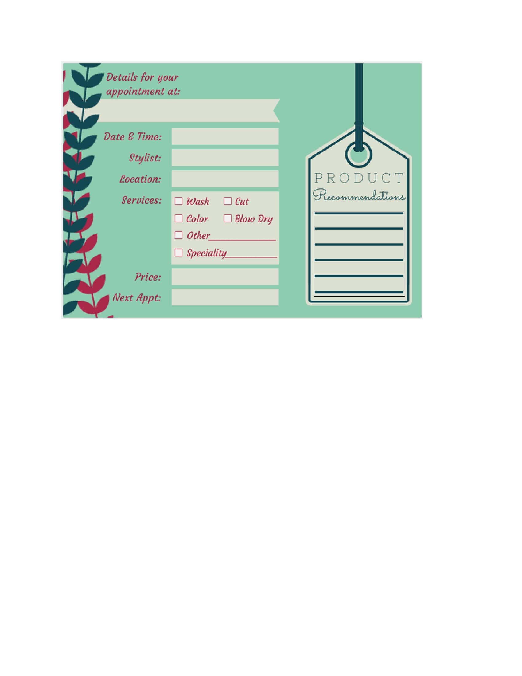 Sample Appointment Card Download Sample Appointment Card Download