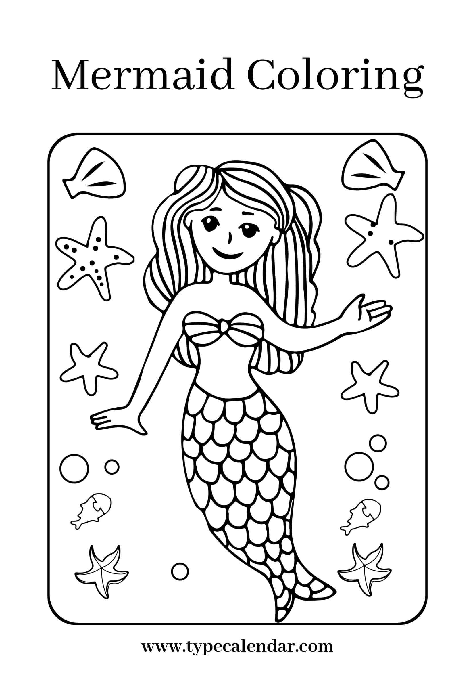 Sample Editable Mermaid Coloring Pages Sample Editable Mermaid Coloring Pages