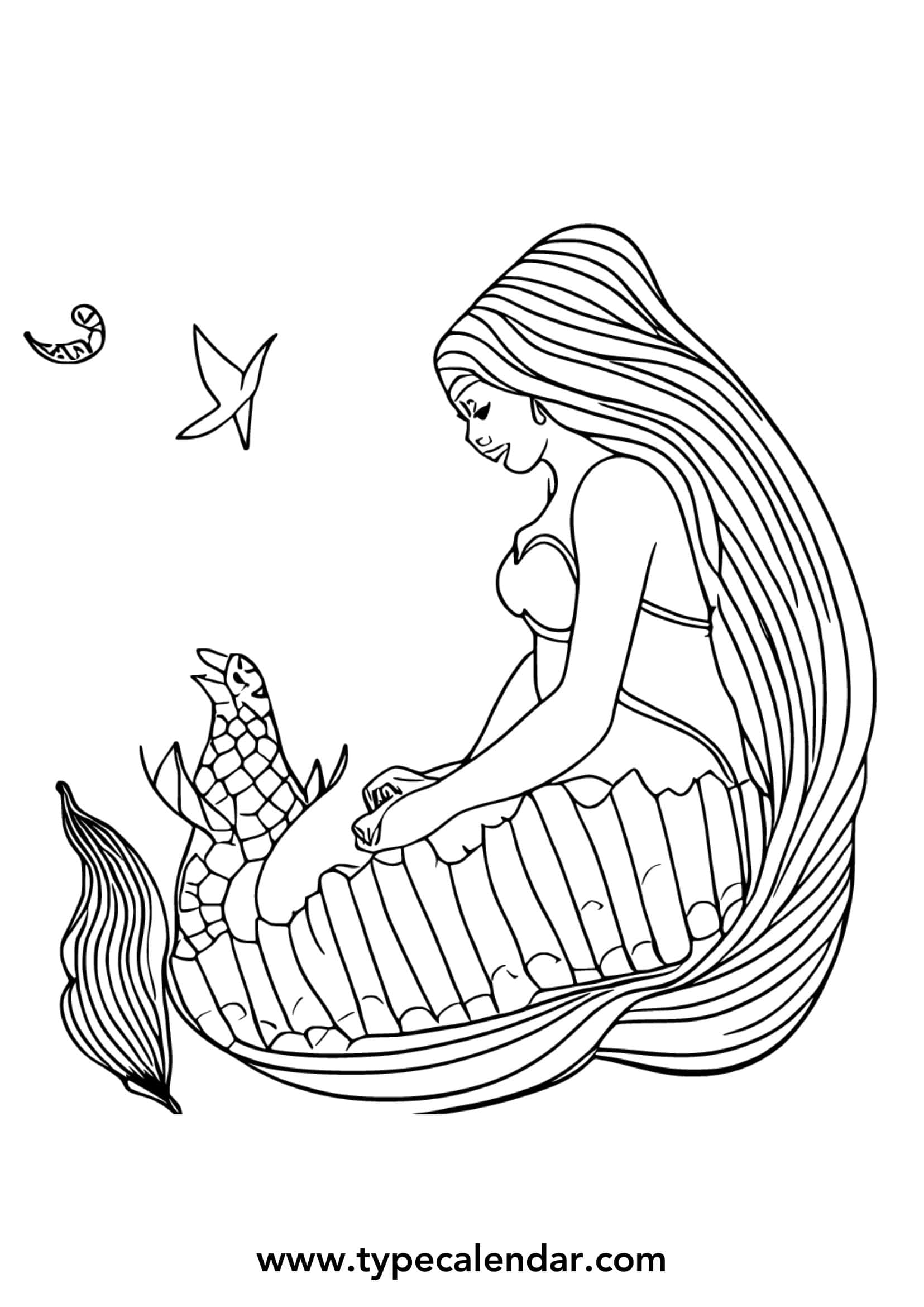Sample Mermaid Coloring Pages Download Sample Mermaid Coloring Pages Download