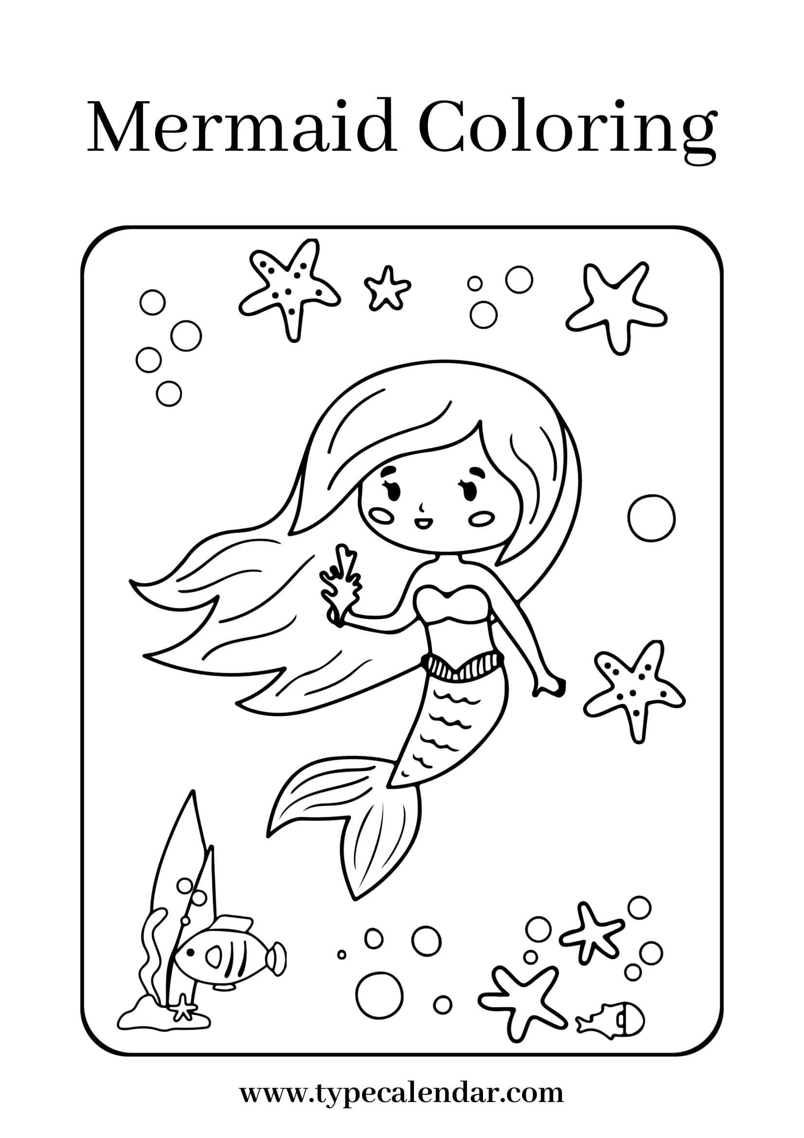 Sample Printable Mermaid Coloring Pages Sample Printable Mermaid Coloring Pages