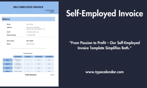 Free Printable Self-Employed Invoice Templates [Word, PDF] Hours Worked