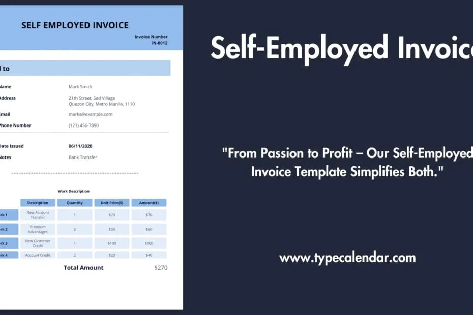 Self Employed Invoice