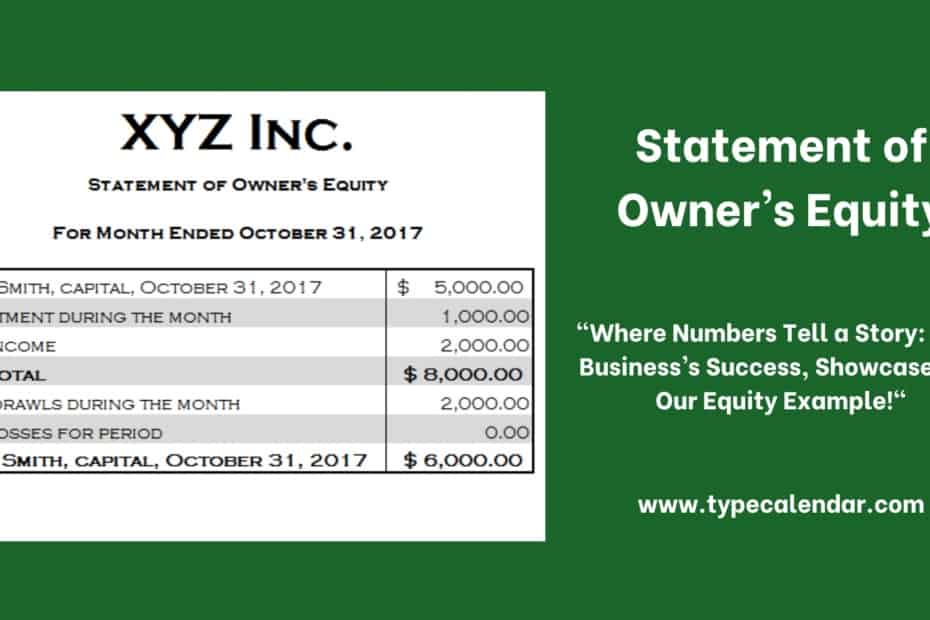 Statement of Owner’s Equity