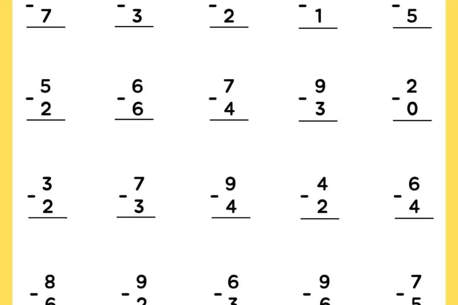 Subtraction Worksheets
