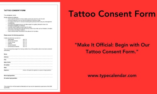 Free Printable Tattoo Consent Form Templates [PDF] Example