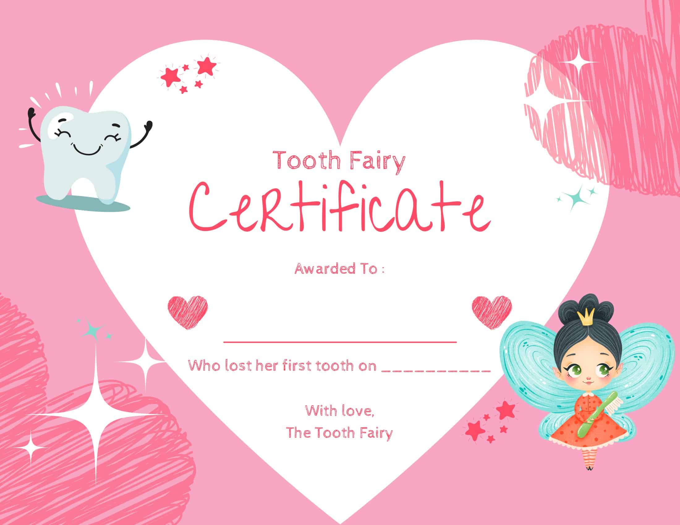 39 Free Printable Tooth Fairy Certificate Templates PDF 