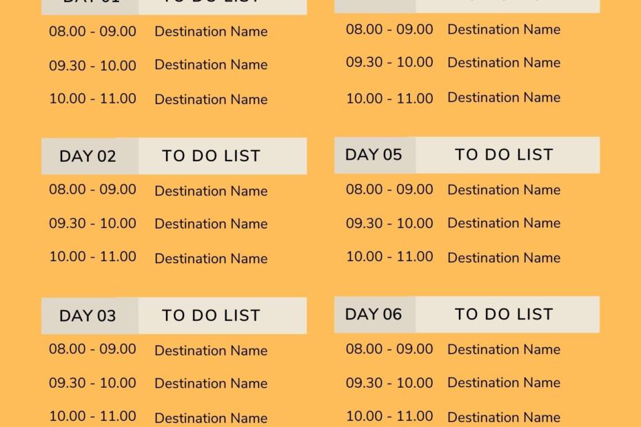 Travel Itinerary Template