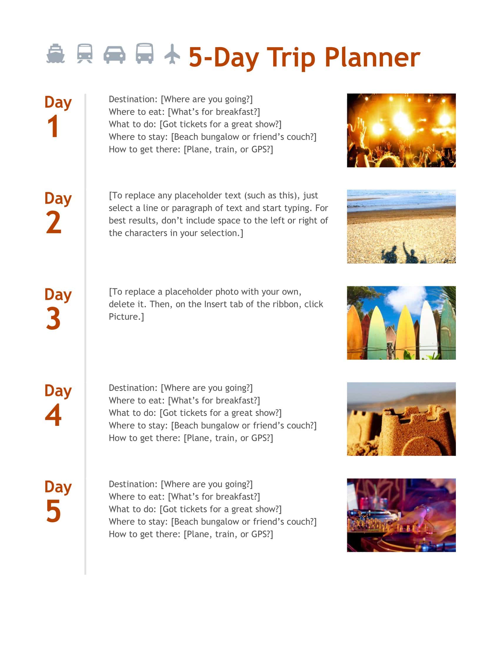 Travel Itinerary Template Travel Itinerary Template