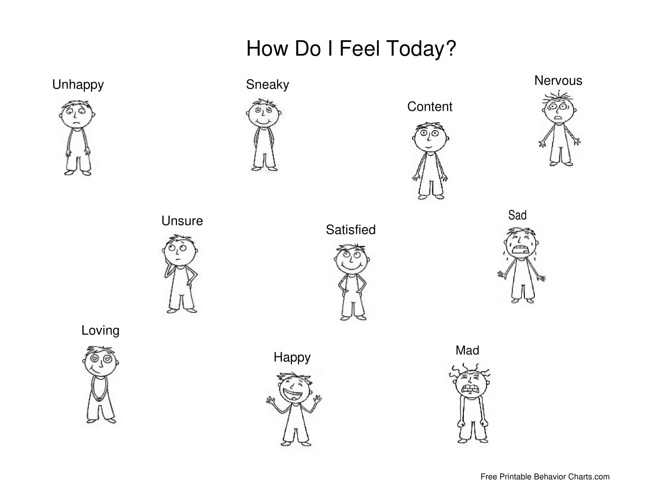 Word Feelings Charts Free Word Feelings Charts Free