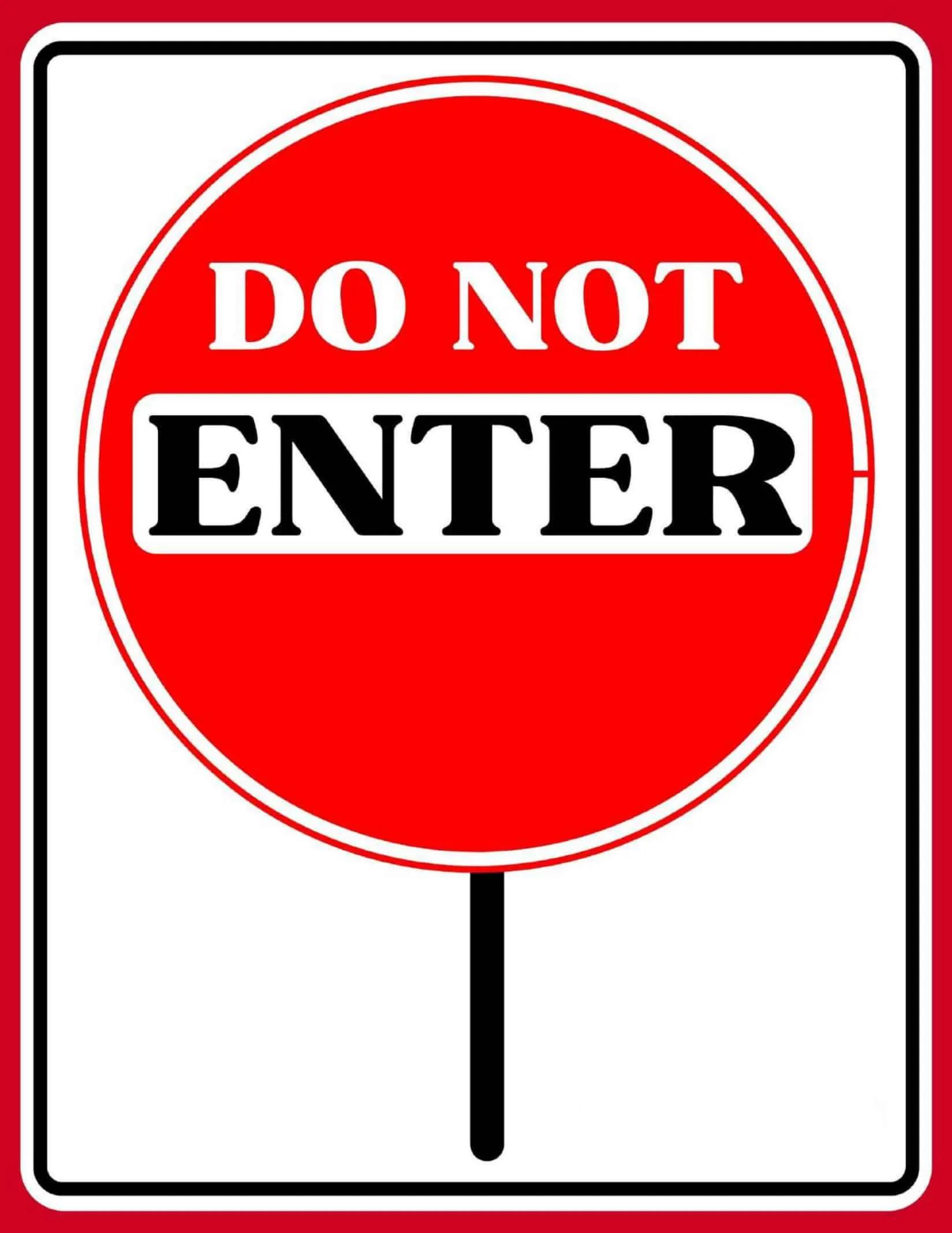 Word Format Do Not Enter Sign Word Format Do Not Enter Sign