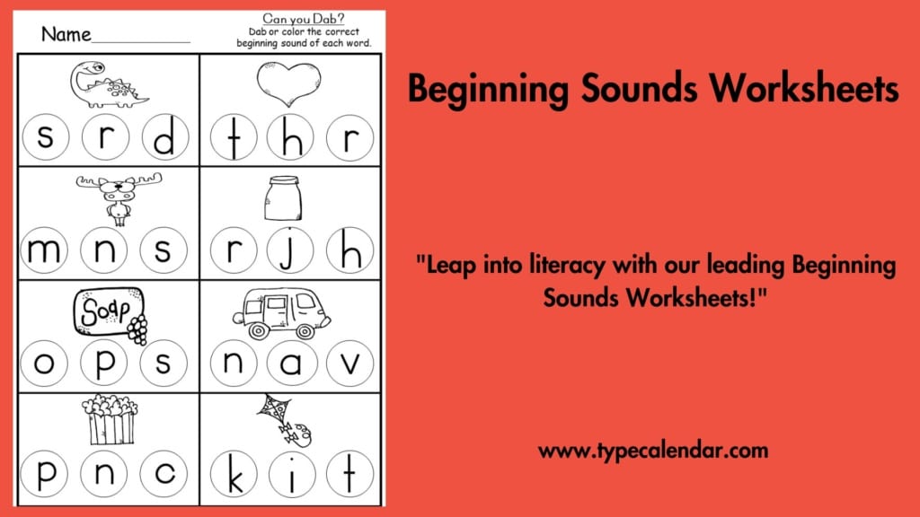 Free Printable Beginning Sounds Worksheets [PDF] Answers Winter / Fall