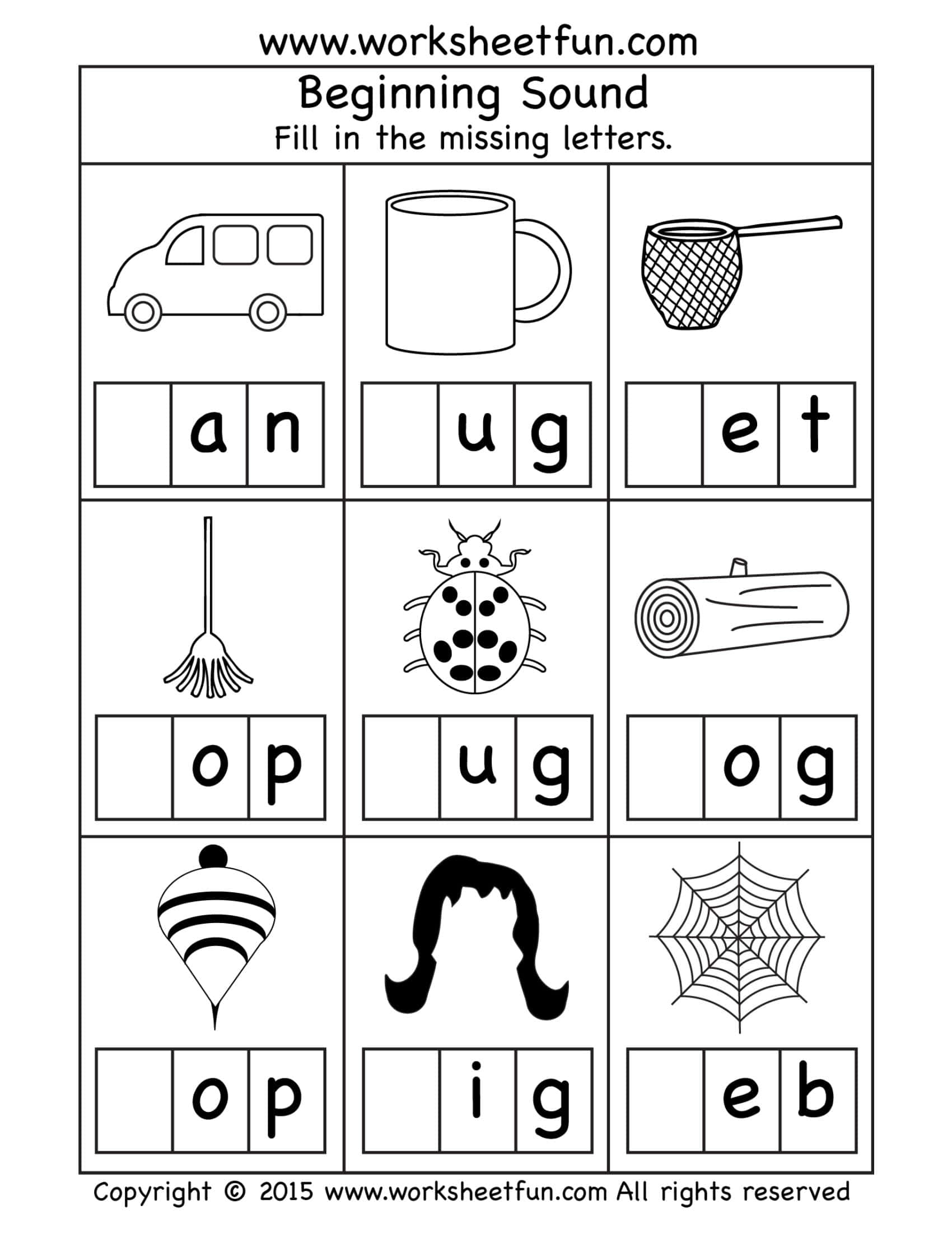 Free Printable Beginning Sounds Worksheets [PDF] Answers Winter / Fall