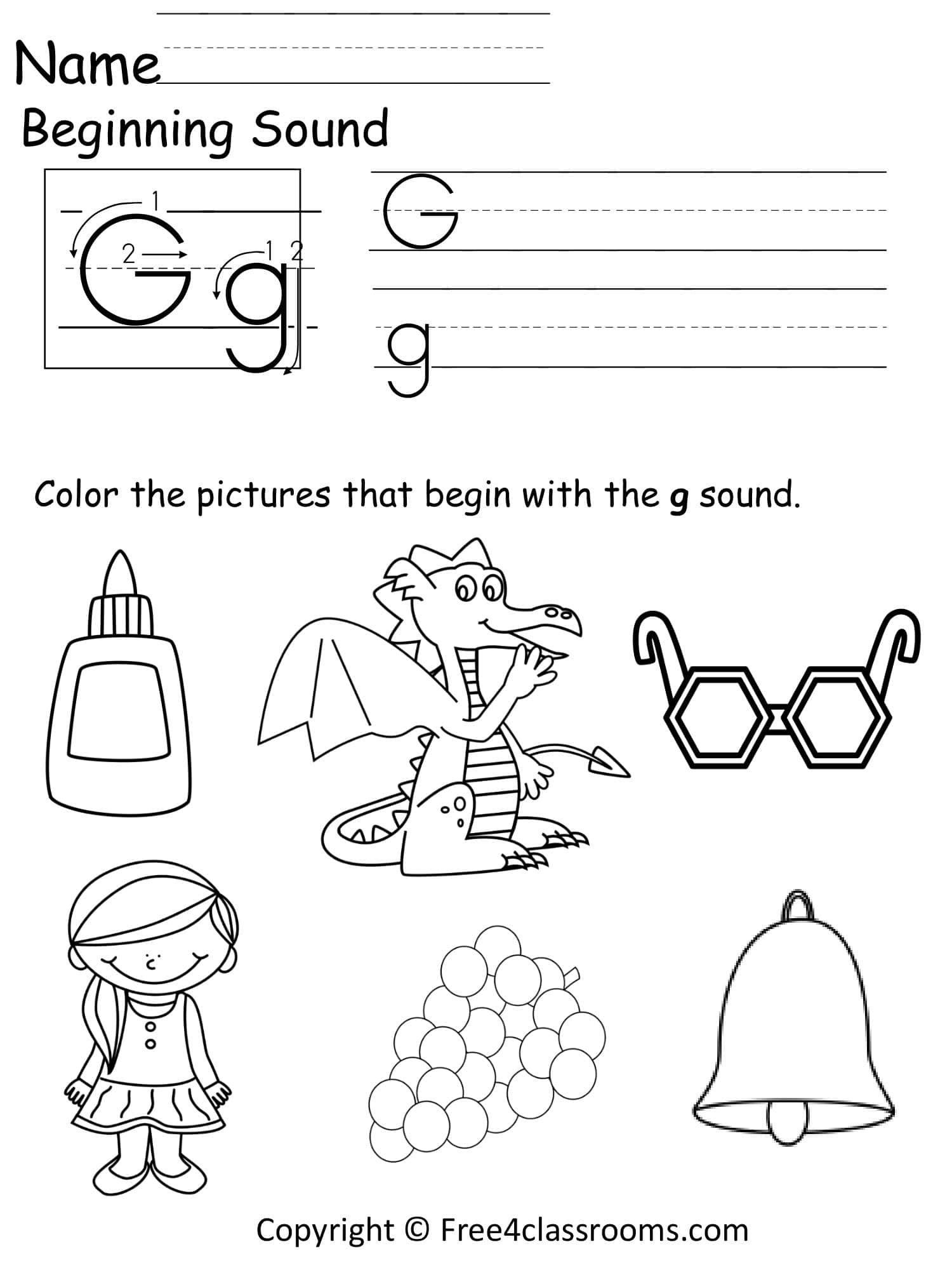 Free Printable Beginning Sounds Worksheets [PDF] Answers Winter / Fall