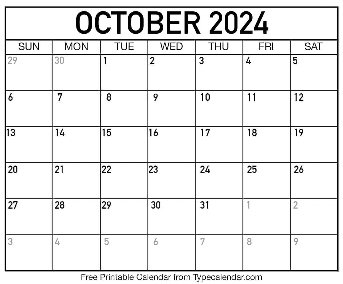 Free printable october 2024 calendars - download