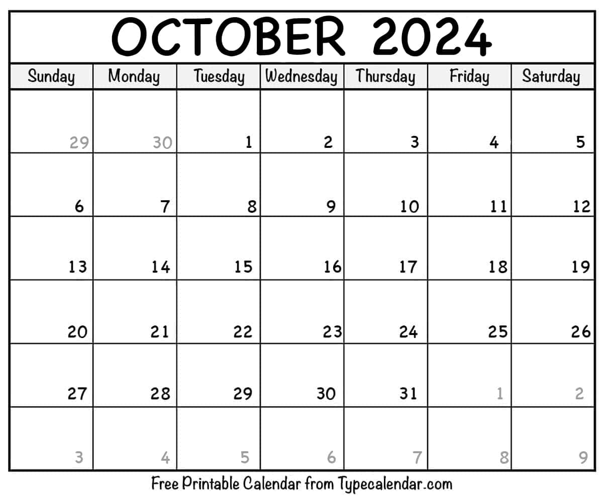 Free printable october 2024 calendars - download