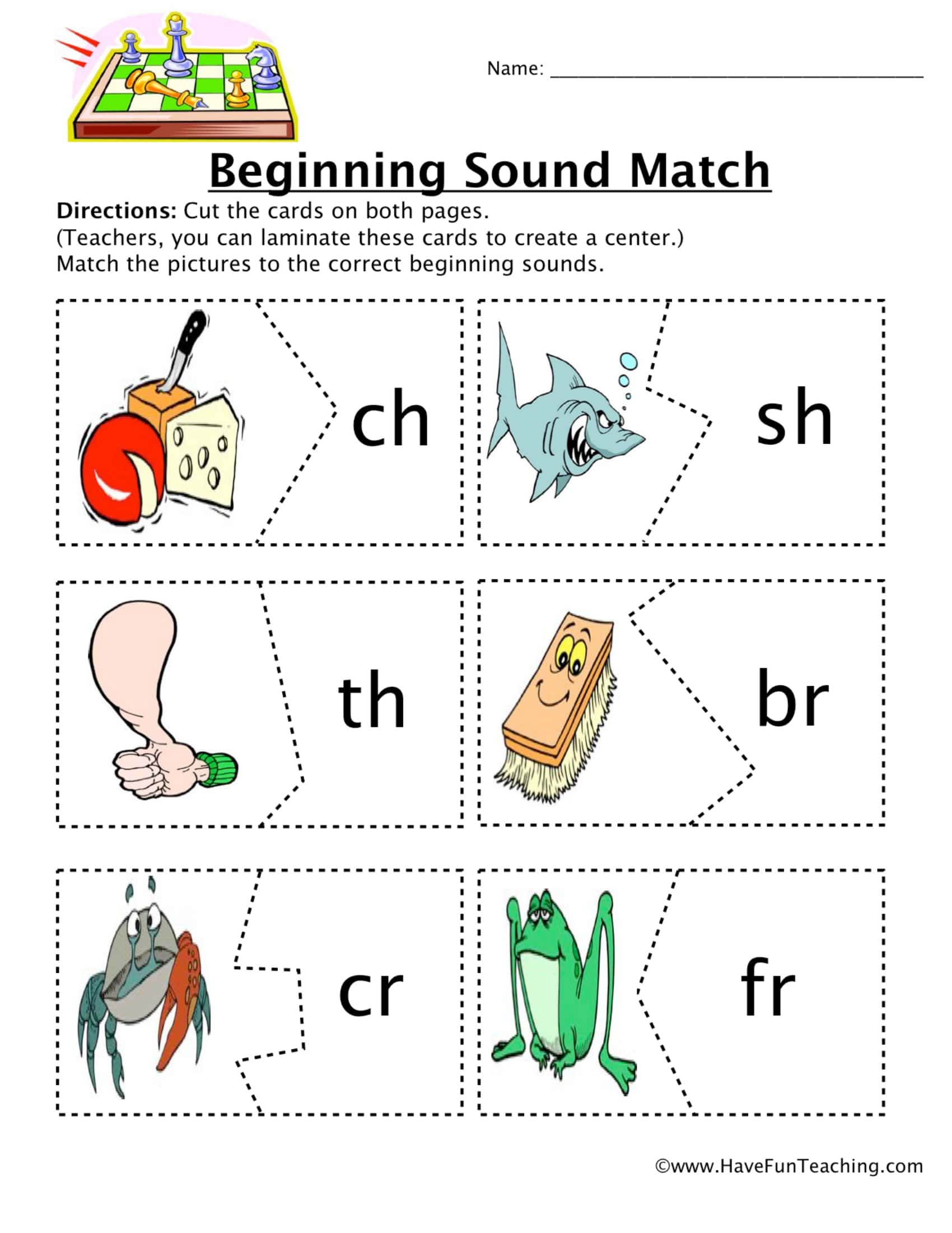 Free Printable Beginning Sounds Worksheets [PDF] Answers Winter / Fall