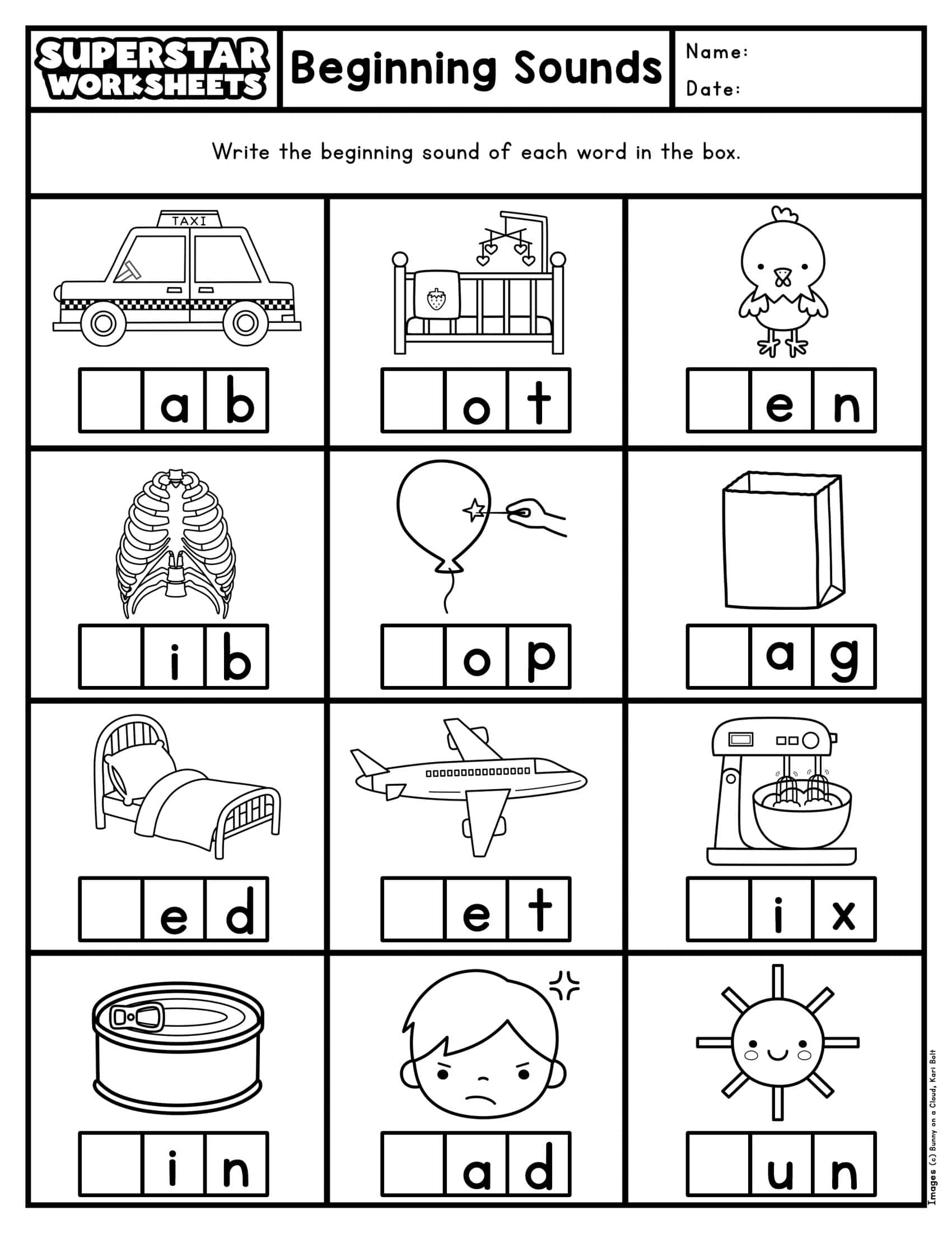 Free Printable Beginning Sounds Worksheets [PDF] Answers Winter / Fall
