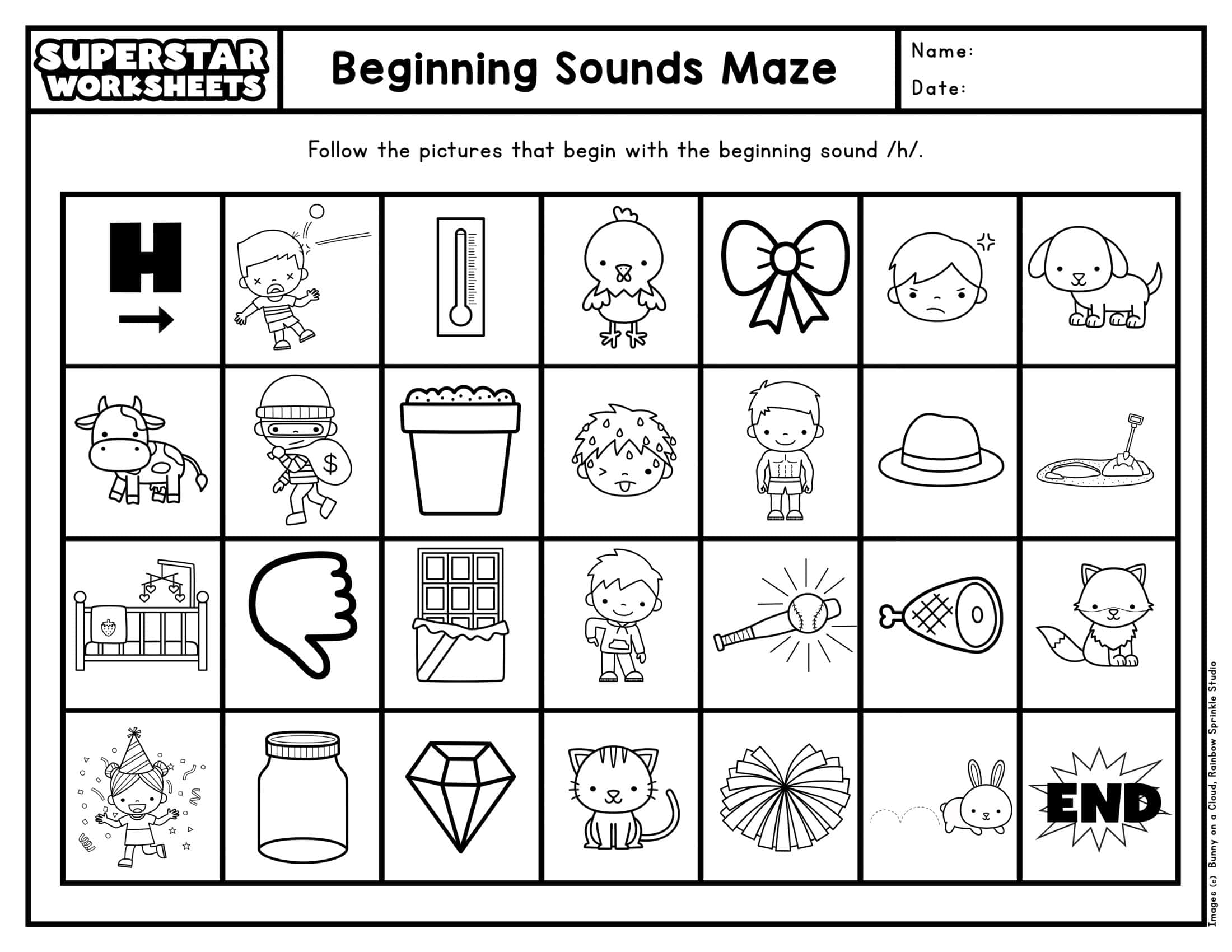 Free Printable Beginning Sounds Worksheets [PDF] Answers Winter / Fall