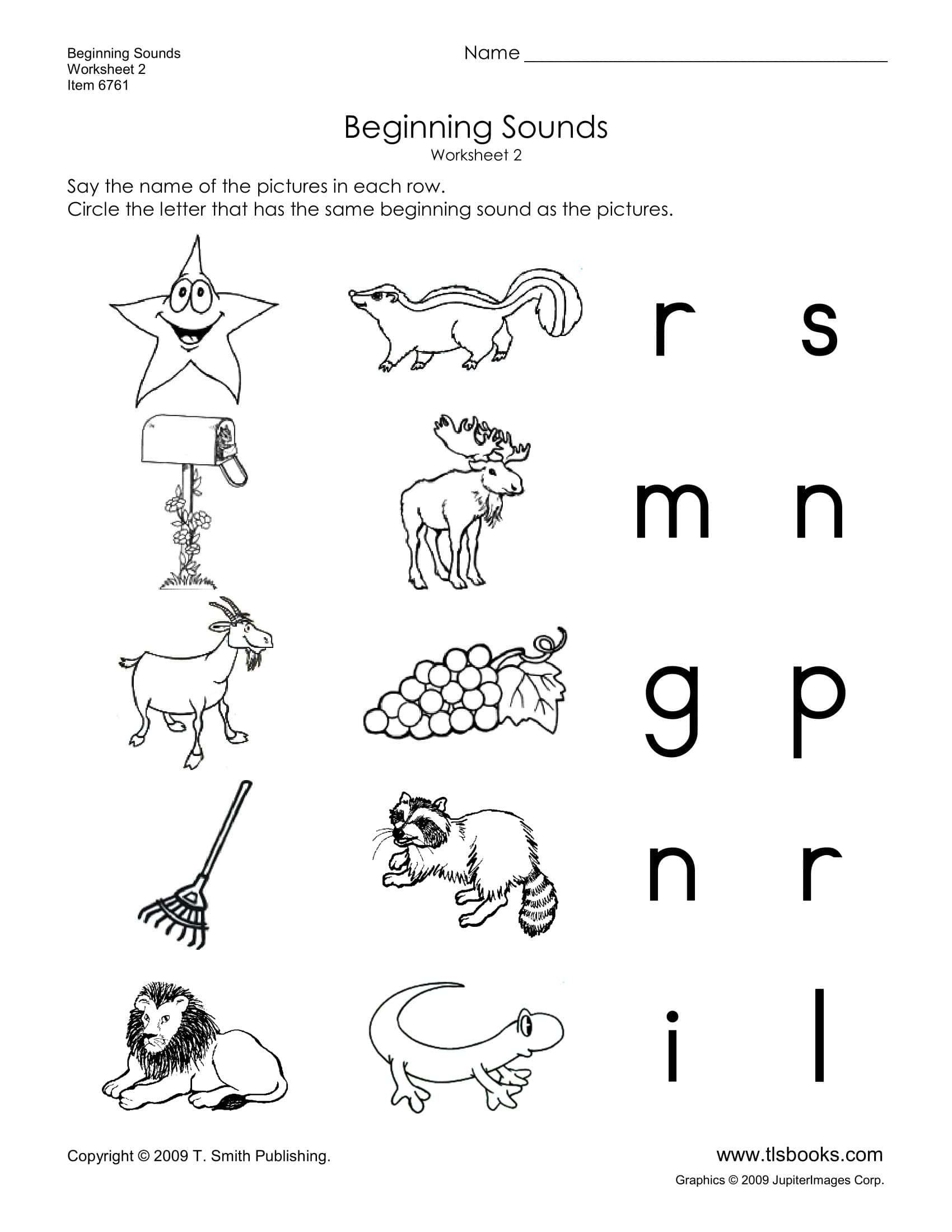 Free Printable Beginning Sounds Worksheets [PDF] Answers Winter / Fall