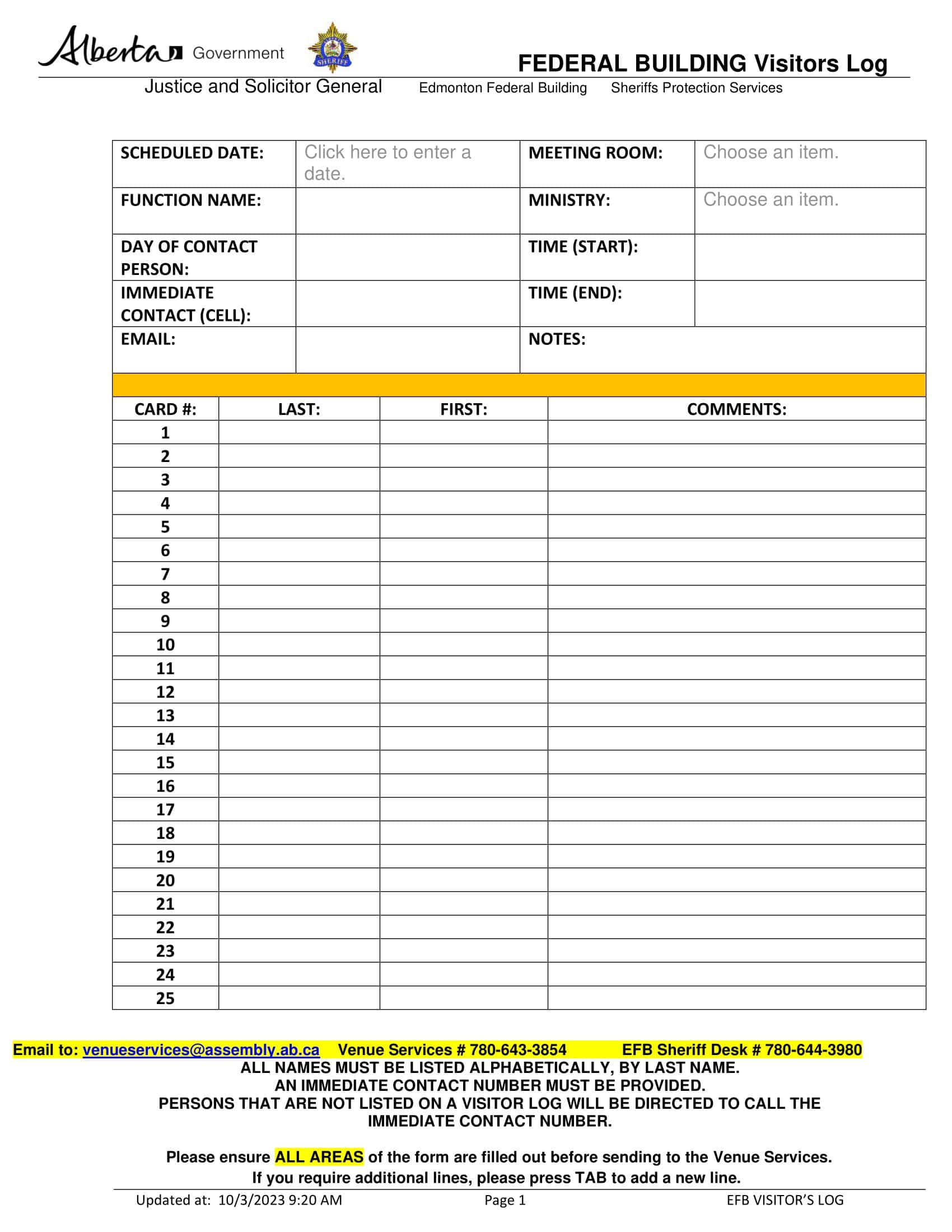 Free Printable Visitor Log Templates [PDF, Word, Excel] School, Office