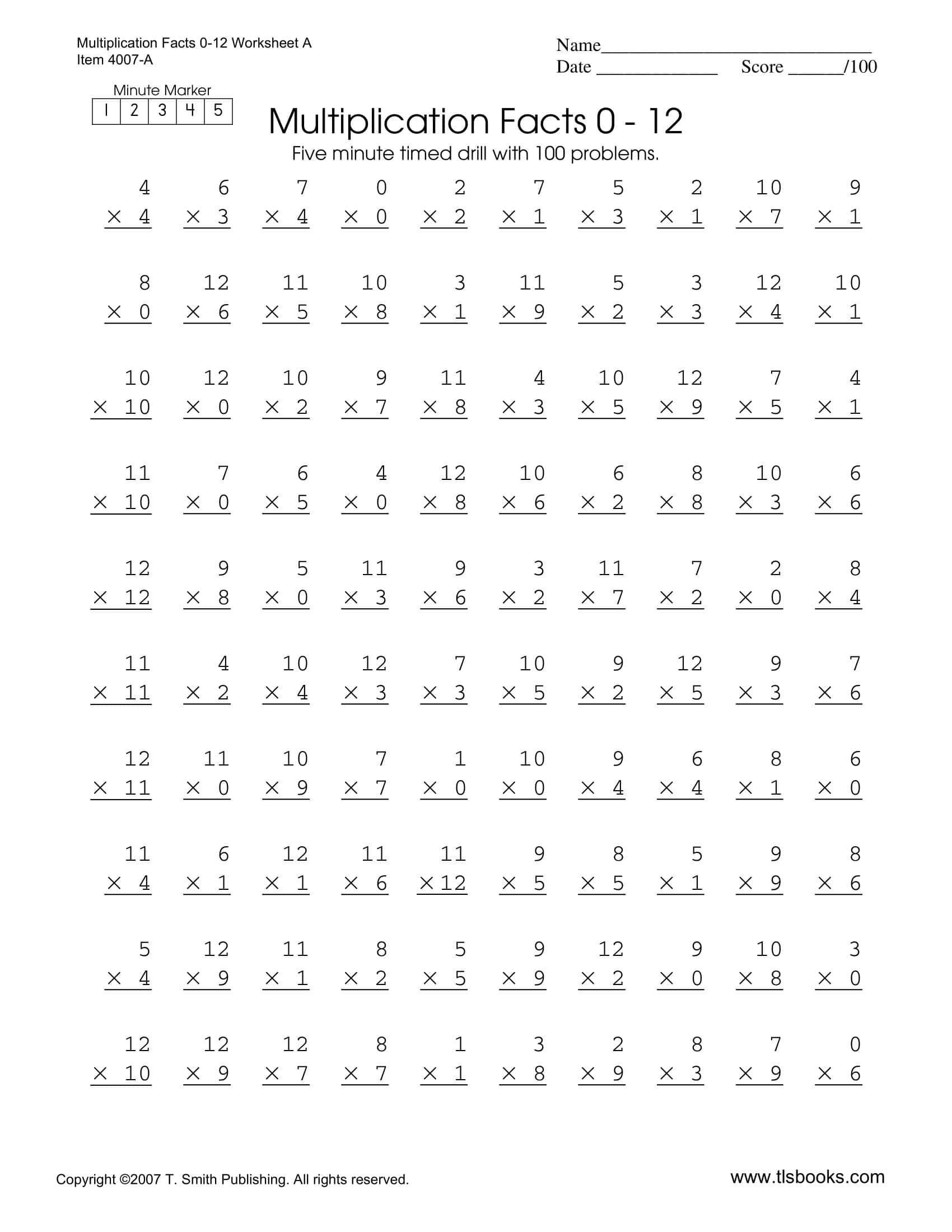 Free Printable Multiplication Worksheets PDF Grade 1 12 Math Free Printable Multiplication Worksheets PDF Grade 1 12 Math