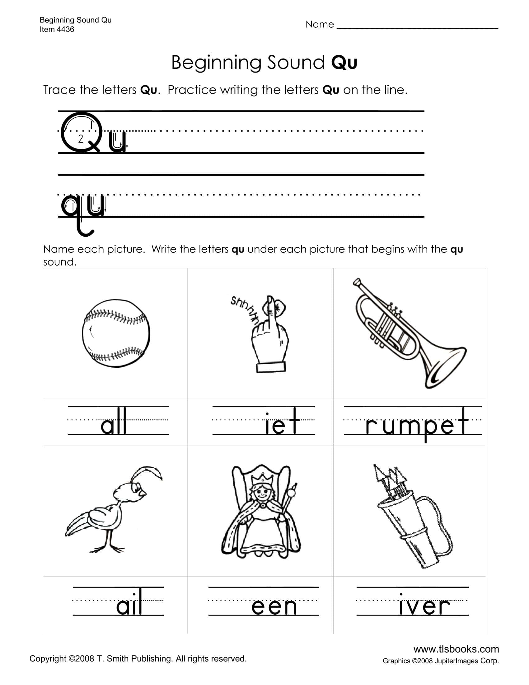 Free Printable Beginning Sounds Worksheets [PDF] Answers Winter / Fall