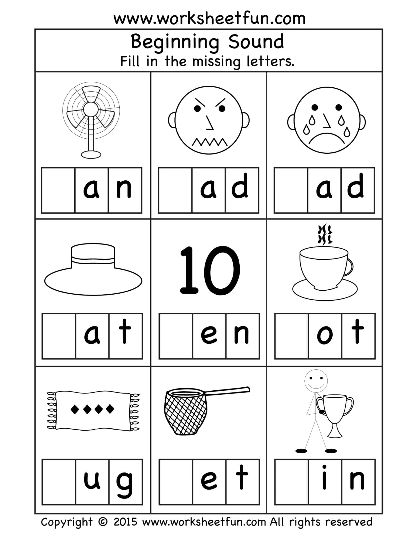 Free Printable Beginning Sounds Worksheets [PDF] Answers Winter / Fall
