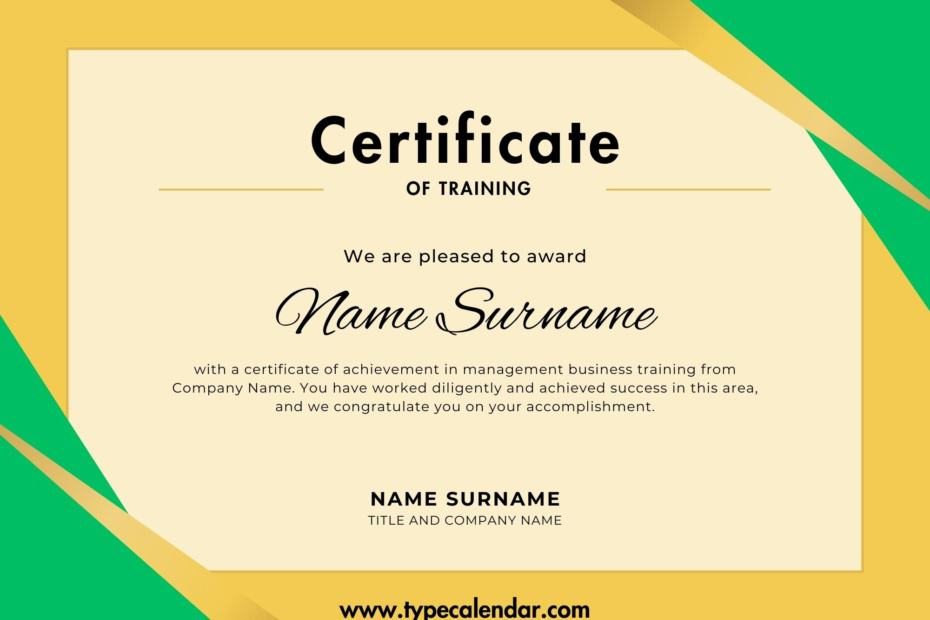 Training Certificate