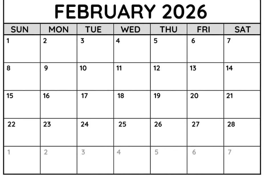 February 2026 Calendar