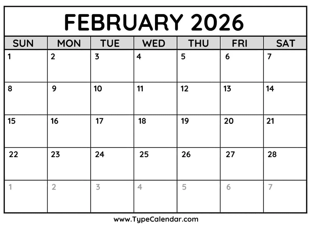 February 2026 Calendar